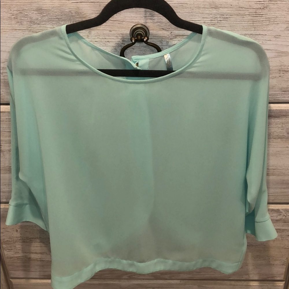 Teal moonlight quarter sleeve top